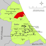 Localización de Jaraco en la Safor