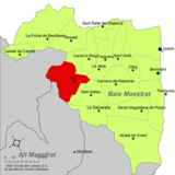 Localización de Chert respecto a la comarca del Bajo Maestrazgo