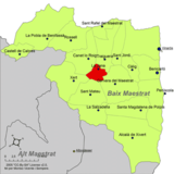 Localización de La Jana respecto a la comarca del Bajo Maestrazgo