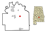 Ubicación en el condado de Lowndes y en el estado de Alabama Ubicación de Alabama en EE. UU.