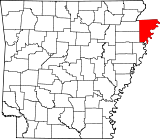 Ubicación del condado en ArkansasUbicación de Arkansas en EE. UU.