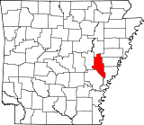 Ubicación del condado en Arkansas Ubicación de Arkansas en EE.UU.