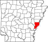 Ubicación del condado en Arkansas Ubicación de Arkansas en EE.UU.