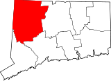 Situación del condado en ConnecticutSituación de Connecticut en EE. UU.