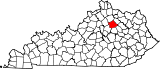Ubicación del condado en KentuckyUbicación de Kentucky en EE.UU.
