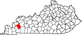 Ubicación del condado en KentuckyUbicación de Kentucky en EE. UU.