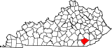 Ubicación del condado en KentuckyUbicación de Kentucky en EE. UU.