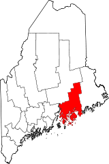 Ubicación del condado en MaineUbicación de Maine en EE. UU.