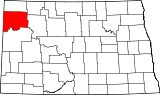 Ubicación del condado en Dakota del NorteUbicación de Dakota del Norte en EE.UU.