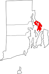 Situación del condado en Rhode IslandSituación de Rhode Island en EE. UU.
