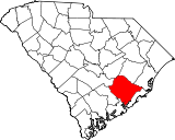 Ubicación en el condado de Berkeley y en el estado de Carolina del Sur Ubicación de Carolina del Sur en EE. UU.