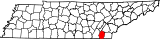 Ubicación de condado en Tennessee  Ubicación de Tennessee en EE.UU.
