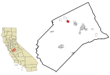 Ubicación en el condado de Merced y en el estado de California Ubicación de California en EE. UU.