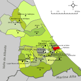 Localització de Miramar en la Safor