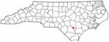 Ubicación en el condado de Sampson y en el estado de Carolina del Norte Ubicación de Carolina del Norte en EE. UU.
