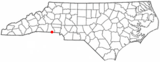 Ubicación en el condado de Cleveland y en el estado de Carolina del Norte Ubicación de Carolina del Norte en EE. UU.