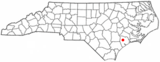 Ubicación en el condado de Onslow y en el estado de Carolina del Norte Ubicación de Carolina del Norte en EE. UU.