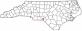Ubicación en el condado de Richmond y en el estado de Carolina del Norte Ubicación de Carolina del Norte en EE. UU.