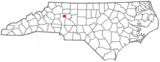 Ubicación en el condado de Iredell y en el estado de Carolina del Norte Ubicación de Carolina del Norte en EE. UU.