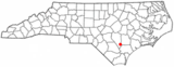 Ubicación en el condado de Sampson y condado de Dupliny en el estado de Carolina del Norte Ubicación de Carolina del Norte en EE. UU.