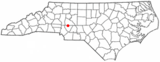 Ubicación en el condado de Cabarrus, condado de Mecklenburg y condado de Rowan y en el estado de Carolina del Norte Ubicación de Carolina del Norte en EE. UU.
