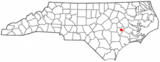 Ubicación en el condado de Lenoir y en el estado de Carolina del Norte Ubicación de Carolina del Norte en EE. UU.