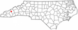 Ubicación en el condado de Haywood y en el estado de Carolina del Norte Ubicación de Carolina del Norte en EE. UU.