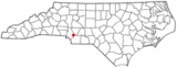 Ubicación en el condado de Mecklenburg y en el estado de Carolina del Norte Ubicación de Carolina del Norte en EE. UU.