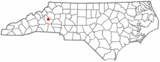 Ubicación en el condado de Burke y en el estado de Carolina del Norte Ubicación de Carolina del Norte en EE. UU.