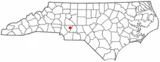Ubicación en el condado de Cabarrus y en el estado de Carolina del Norte Ubicación de Carolina del Norte en EE. UU.