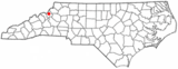 Ubicación en el condado de Avery y en el estado de Carolina del Norte Ubicación de Carolina del Norte en EE. UU.