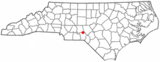 Ubicación en el condado de Richmond y en el estado de Carolina del Norte Ubicación de Carolina del Norte en EE. UU.