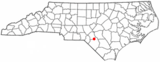 Ubicación en el condado de Robeson y en el estado de Carolina del Norte Ubicación de Carolina del Norte en EE. UU.
