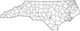 Ubicación en el Condado de Cumberland y en el estado de Carolina del Norte Ubicación de Carolina del Norte en EE. UU.