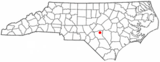 Ubicación en el Condado de Cumberland y en el estado de Carolina del Norte Ubicación de Carolina del Norte en EE. UU.