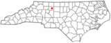 Ubicación en el condado de Forsyth y en el estado de Carolina del Norte Ubicación de Carolina del Norte en EE. UU.
