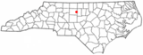 Ubicación en el condado de Guilford y en el estado de Carolina del Norte Ubicación de Carolina del Norte en EE. UU.