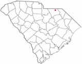 Ubicación en el condado de Chesterfield y en el estado de Carolina del Sur Ubicación de Carolina del Sur en EE. UU.
