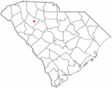 Ubicación en el condado de Laurens y en el estado de Carolina del Sur Ubicación de Carolina del Sur en EE. UU.