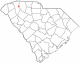 Ubicación en el condado de Greenvilley condado de Spartanburg y en el estado de Carolina del Sur Ubicación de Carolina del Sur en EE. UU.