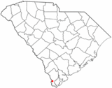 Ubicación en el condado de Jasper y en el estado de Carolina del Sur Ubicación de Carolina del Sur en EE. UU.