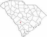 Ubicación en el condado de Barnwell y en el estado de Carolina del Sur Ubicación de Carolina del Sur en EE. UU.