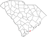 Ubicación en el condado de Charleston y en el estado de Carolina del Sur Ubicación de Carolina del Sur en EE. UU.