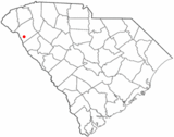 Ubicación en el condado de Anderson y en el estado de Carolina del Sur Ubicación de Carolina del Sur en EE. UU.