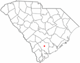 Ubicación en el condado de Colleton y en el estado de Carolina del Sur Ubicación de Carolina del Sur en EE. UU.