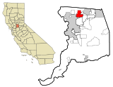 Ubicación en el condado de Sacramento y en el estado de CaliforniaUbicación de California en EE. UU.
