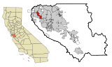 Ubicación en el condado de Santa Clara y en el estado de California Ubicación de California en EE. UU.