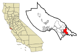 Ubicación en el condado de Santa Cruz y en el estado de California Ubicación de California en EE. UU.