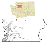 Ubicación en el condado de Snohomish en el estado de Washington Ubicación de Washington en EE. UU.