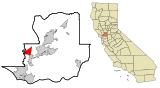 Ubicación en el condado de Solano y en el estado de California Ubicación de California en EE. UU.